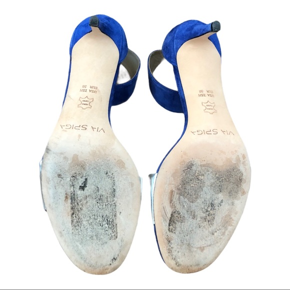 Via Spiga Royal Blue Suede Heels Size 7.5 - Picture 5 of 5